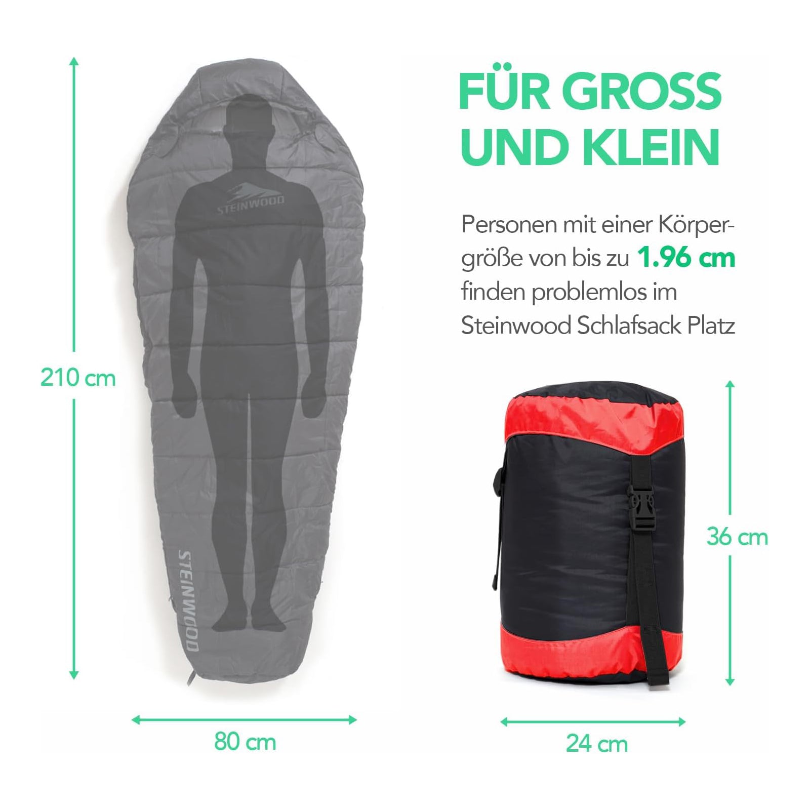 steinwood premium schlafsack Schlafsack Kompakt 3-4 Season