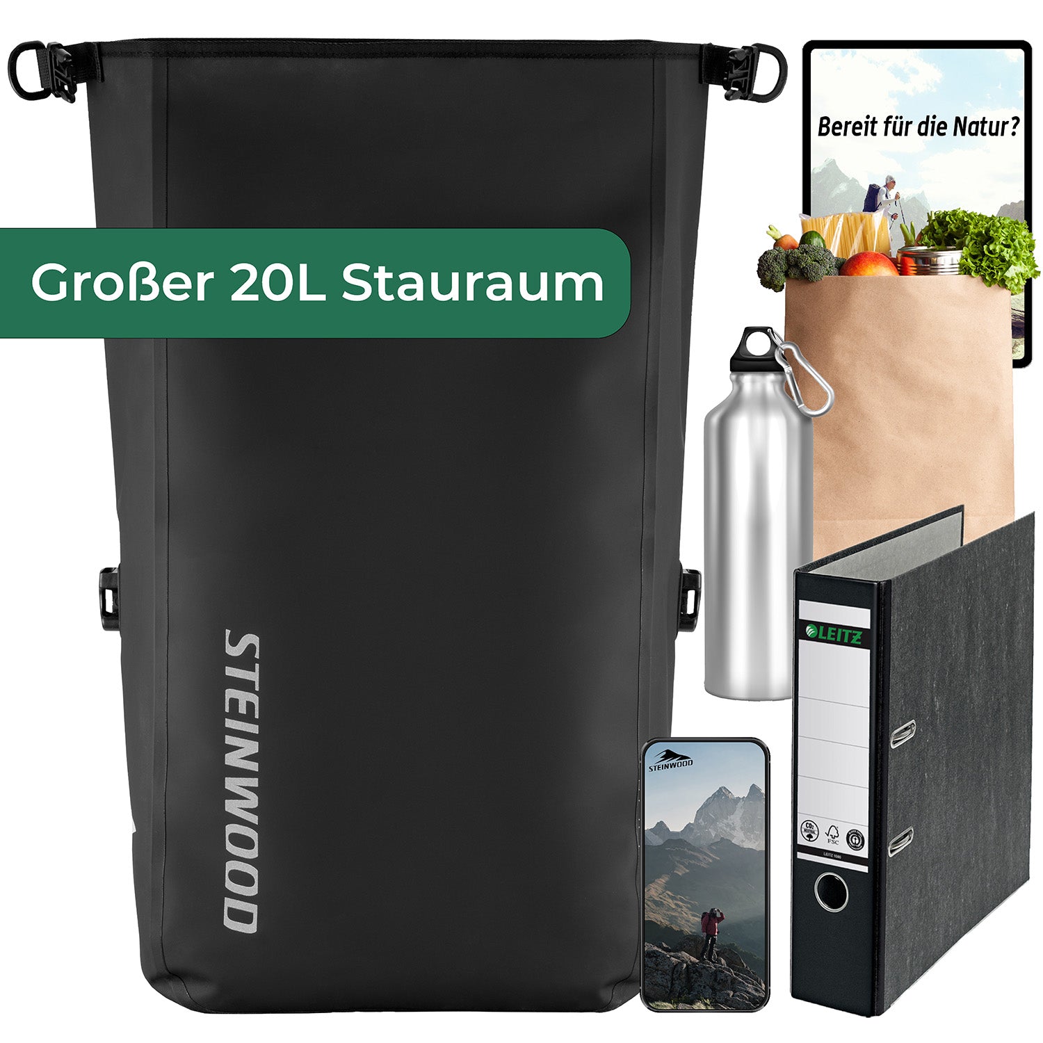 steinwood fahrradtasche Steinwood Premium Fahrradtasche 20 L – Hochwertige Qualität